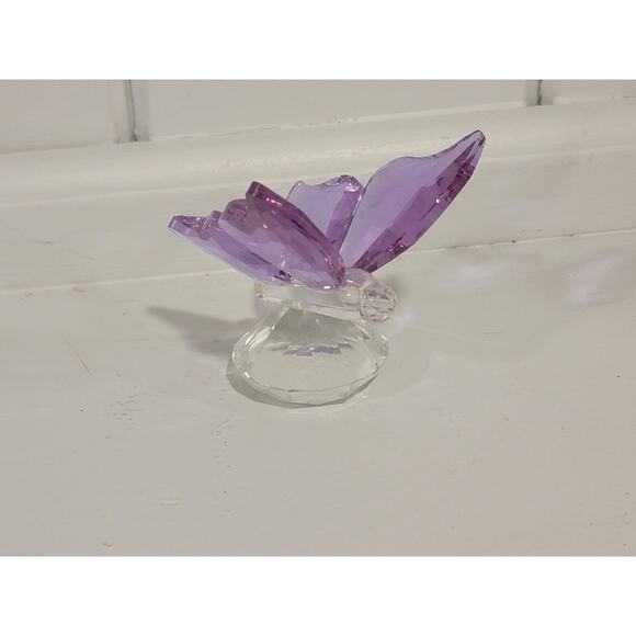 Simon Designs Crystal Butterfly Figurine Amethyst Wings Clear Body 2.5”-3” - Picture 1 of 6